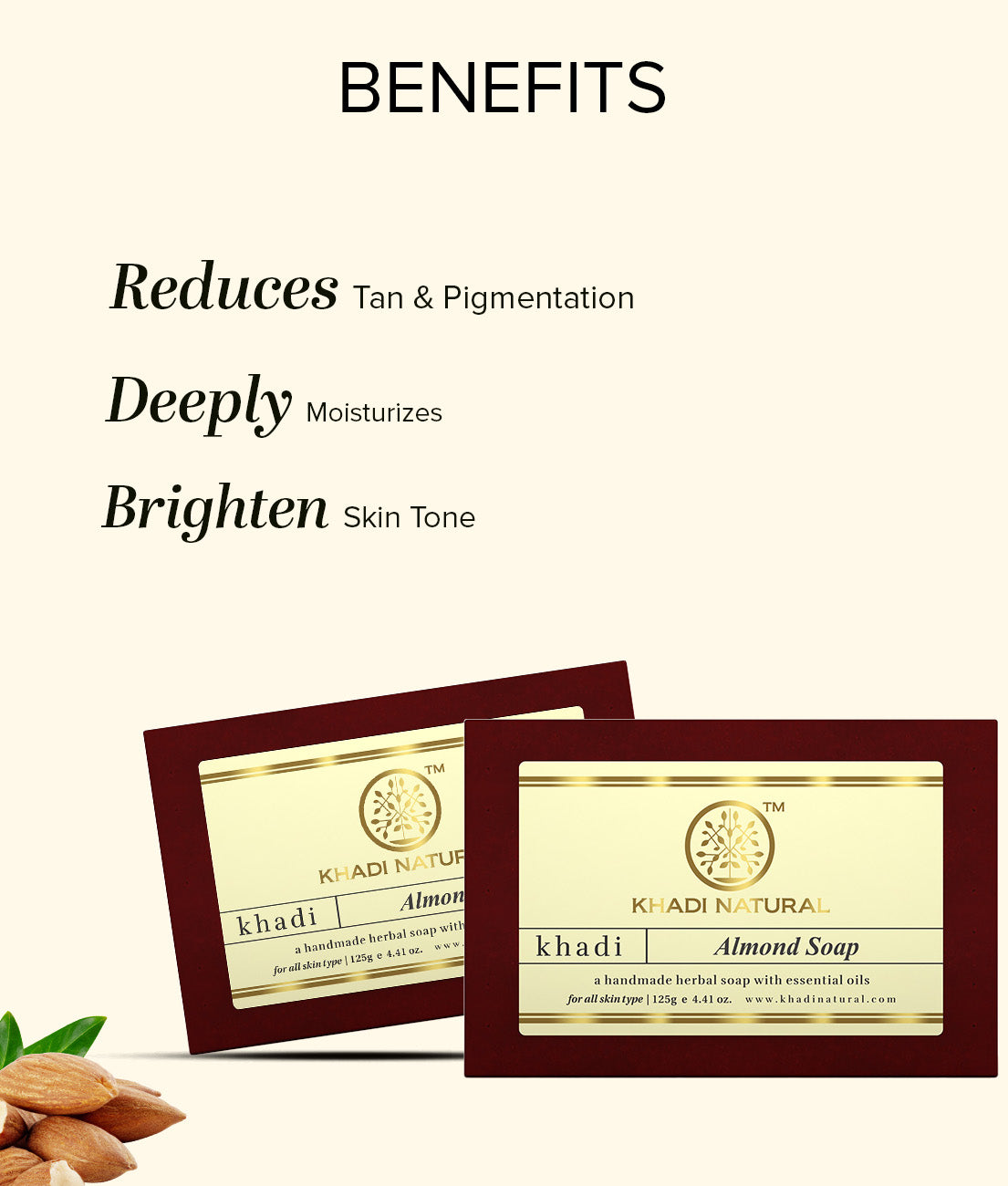 Khadi Natural Almond Soap - 125gm