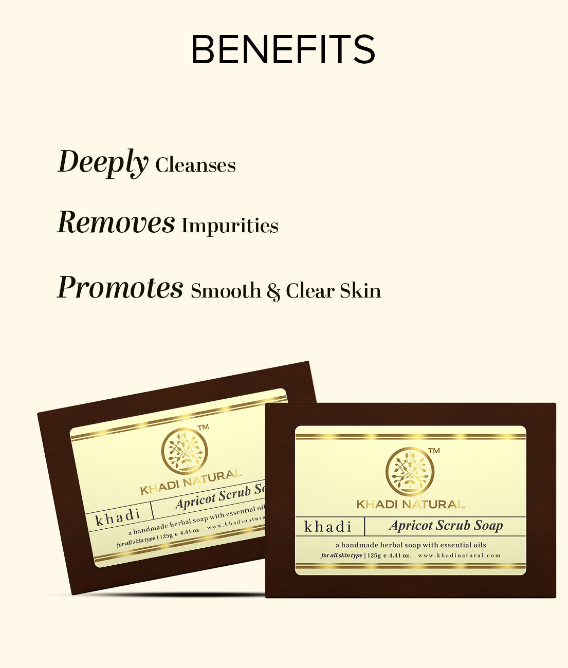 Khadi Natural Apricot Scrub Soap - 125gm