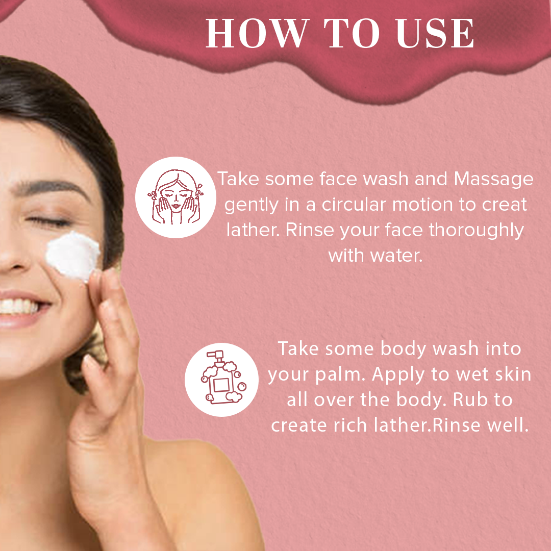Khadi Natural Aloe Vera with Scrub Face Wash (SLS & Paraben Free) & Rose & Honey Body Wash – Combo Pack of 2 - 210ml Each
