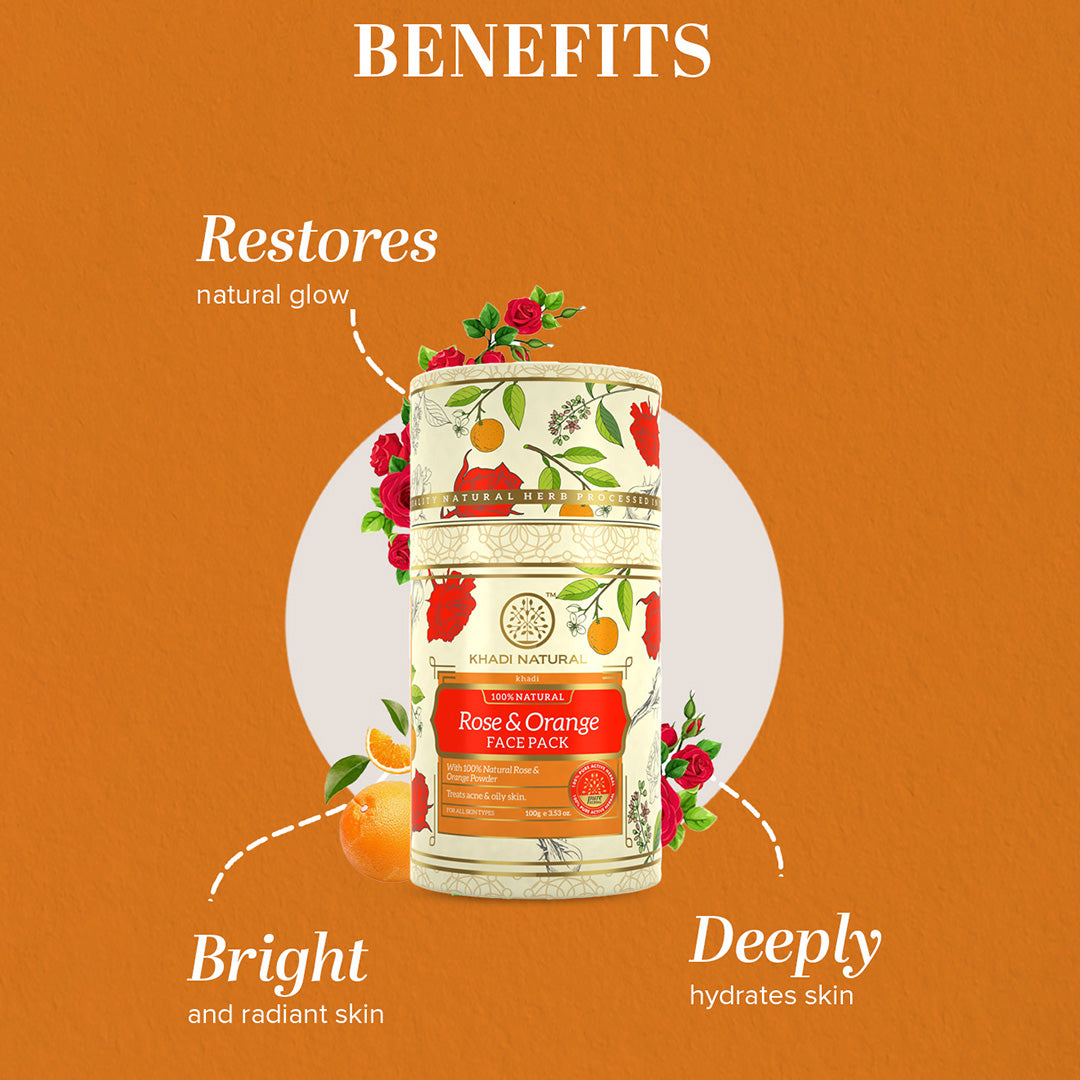 Khadi Natural Rose & Orange Face Pack - 100gm