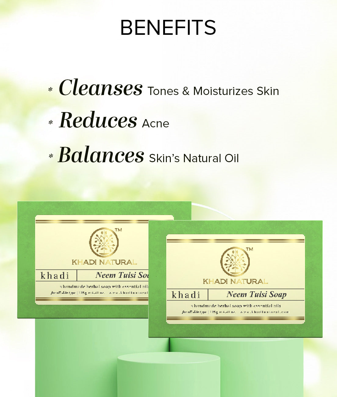 Khadi Natural Neem - Tulsi Soap - 125gm