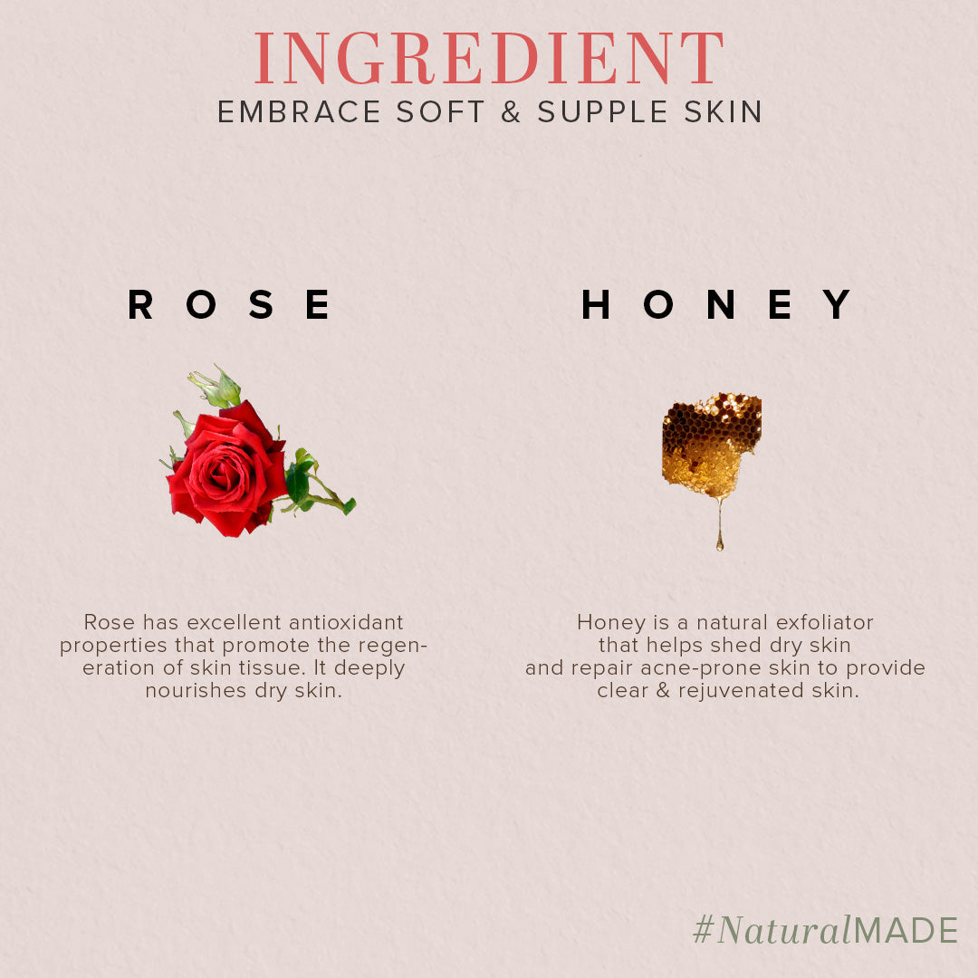 Khadi Natural Rose & Honey Loofah Soap - 100gm