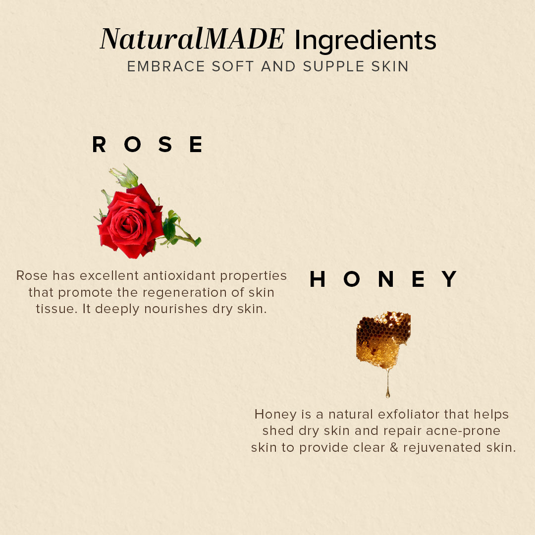 Khadi Natural Rose & Honey With Rose Petals Soap 100 g (Pack of 8)