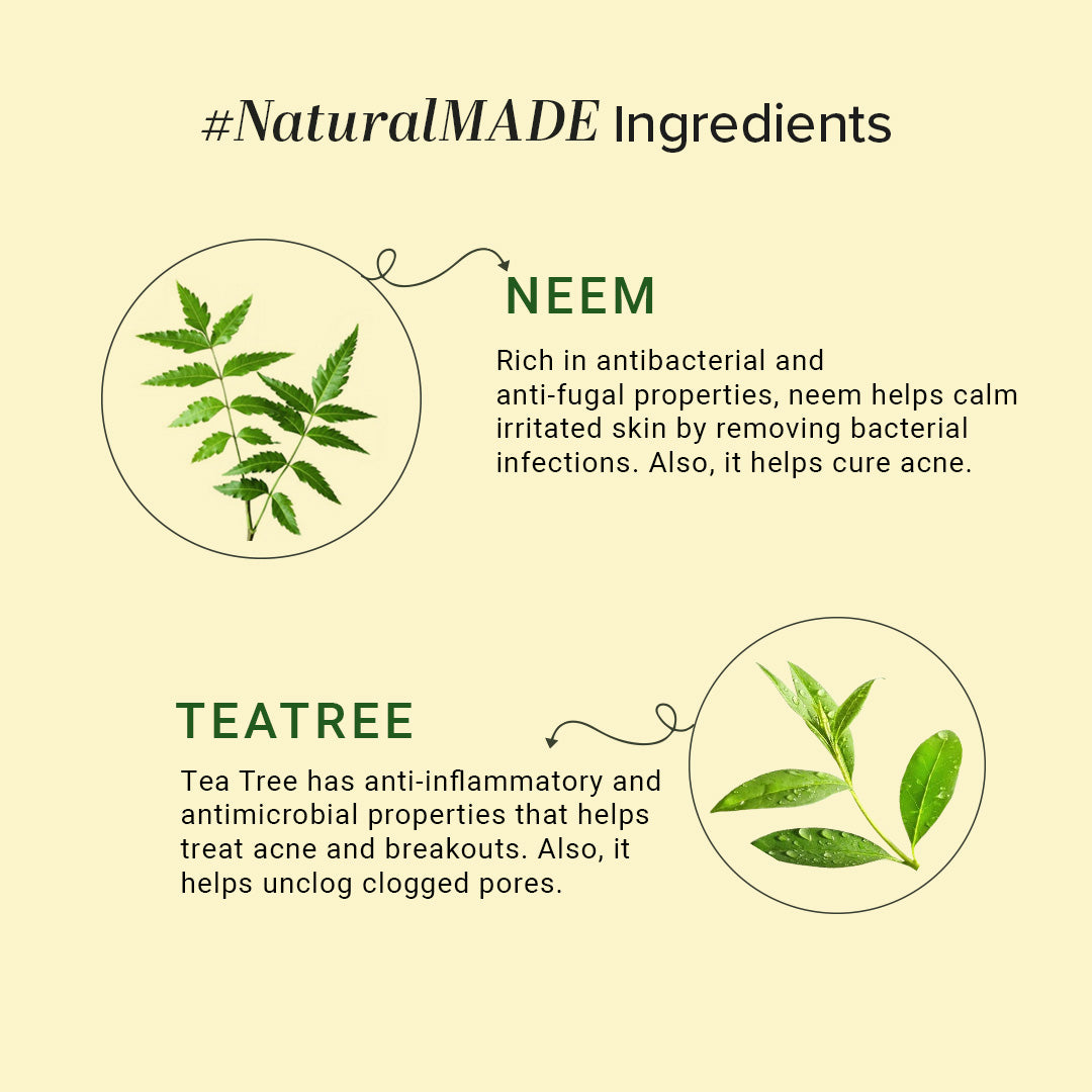 Khadi Natural Neem & Tea Tree Face Wash SLS & Paraben Free - 210ml