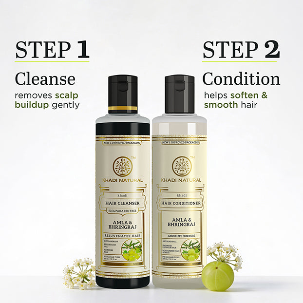 Khadi Natural Daily Hair Strengthening & Conditioning Care Kit - 2 Step Set