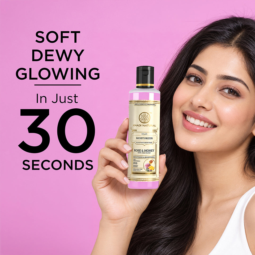 Khadi Natural Rose & Honey Moisturiser SLS & Paraben Free - 210ml Sale