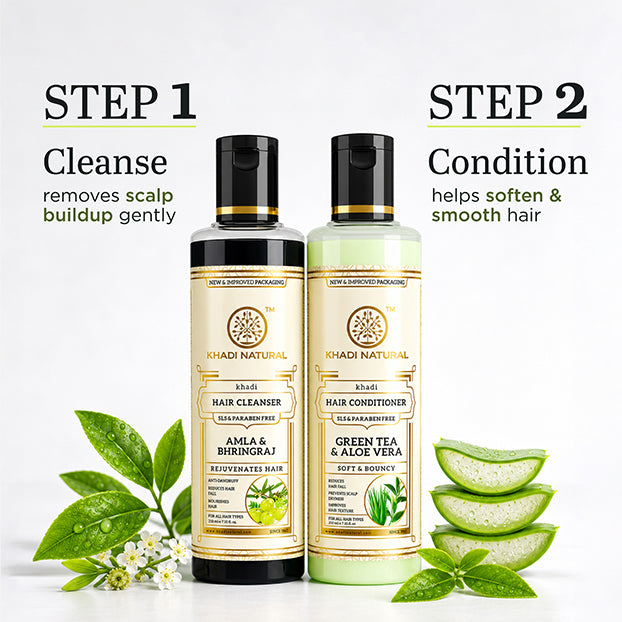 Khadi Natural Hair Volume Boost Cleanser & Conditioner Care Kit - 2 Step Set