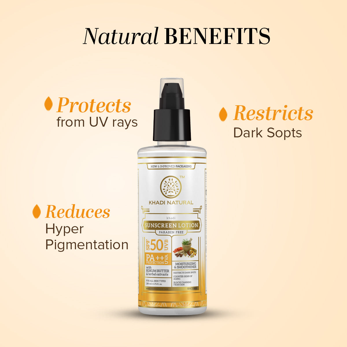 Khadi Natural Sunscreen Moisturising Lotion - SPF 50 - 100ml