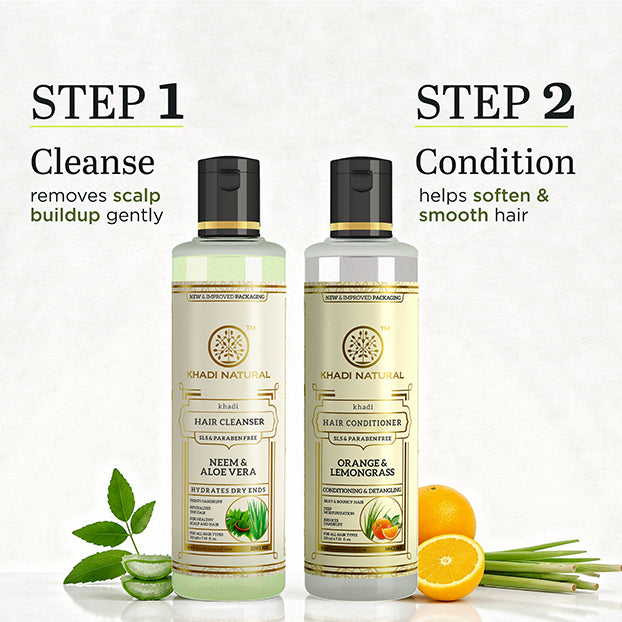 Khadi Natural Oily Scalp Balance Cleanser & Conditioner Care Kit - 2 Step Set
