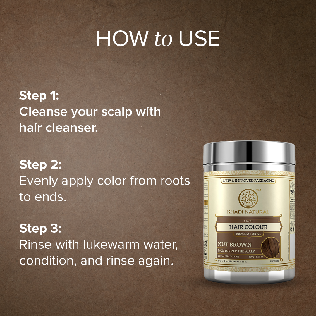 Khadi Natural Nut Brown Henna & Hazel Hair Color - 150gm