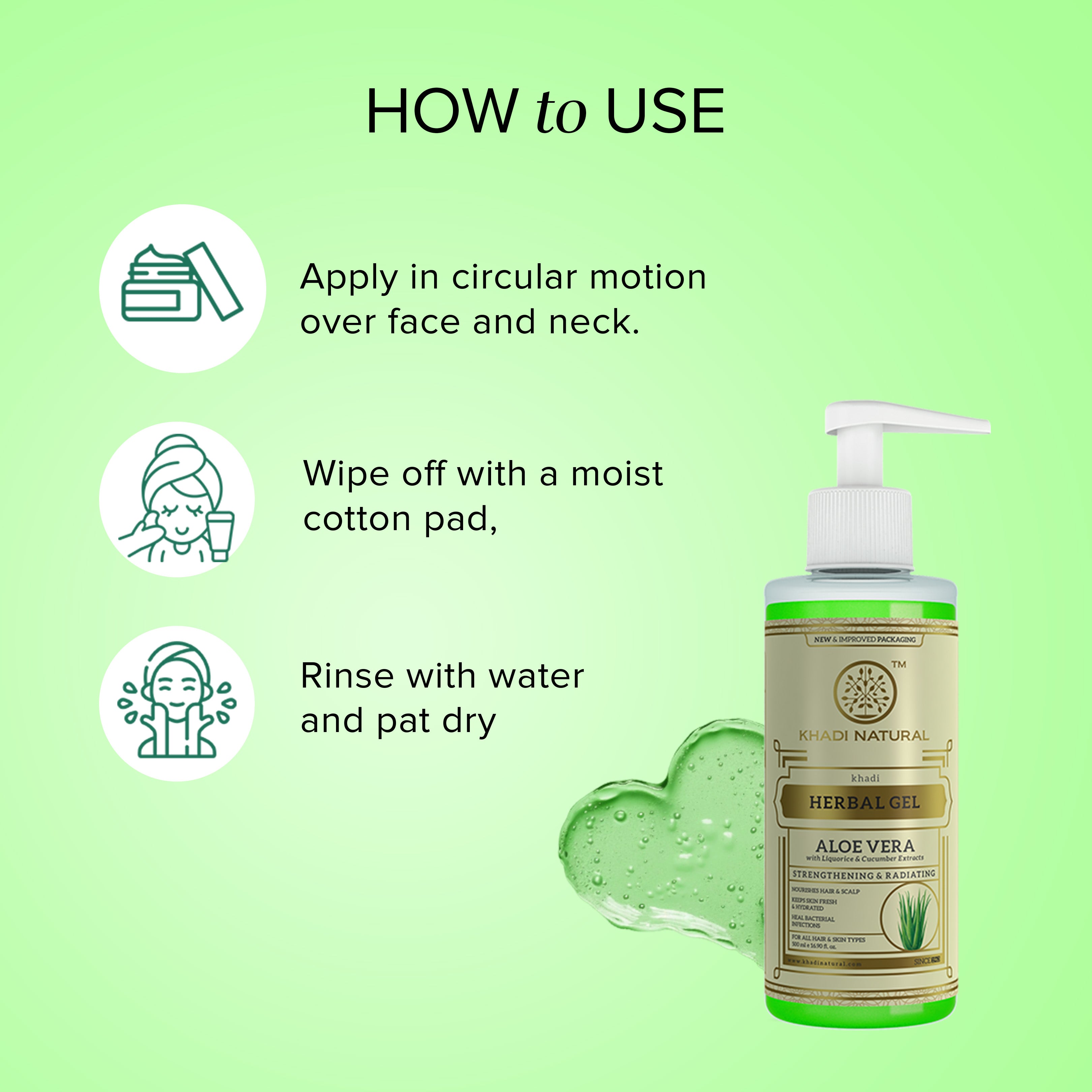Khadi Natural Aloe Vera Gel With Liquorize & Cucumber Extracts - 500ml