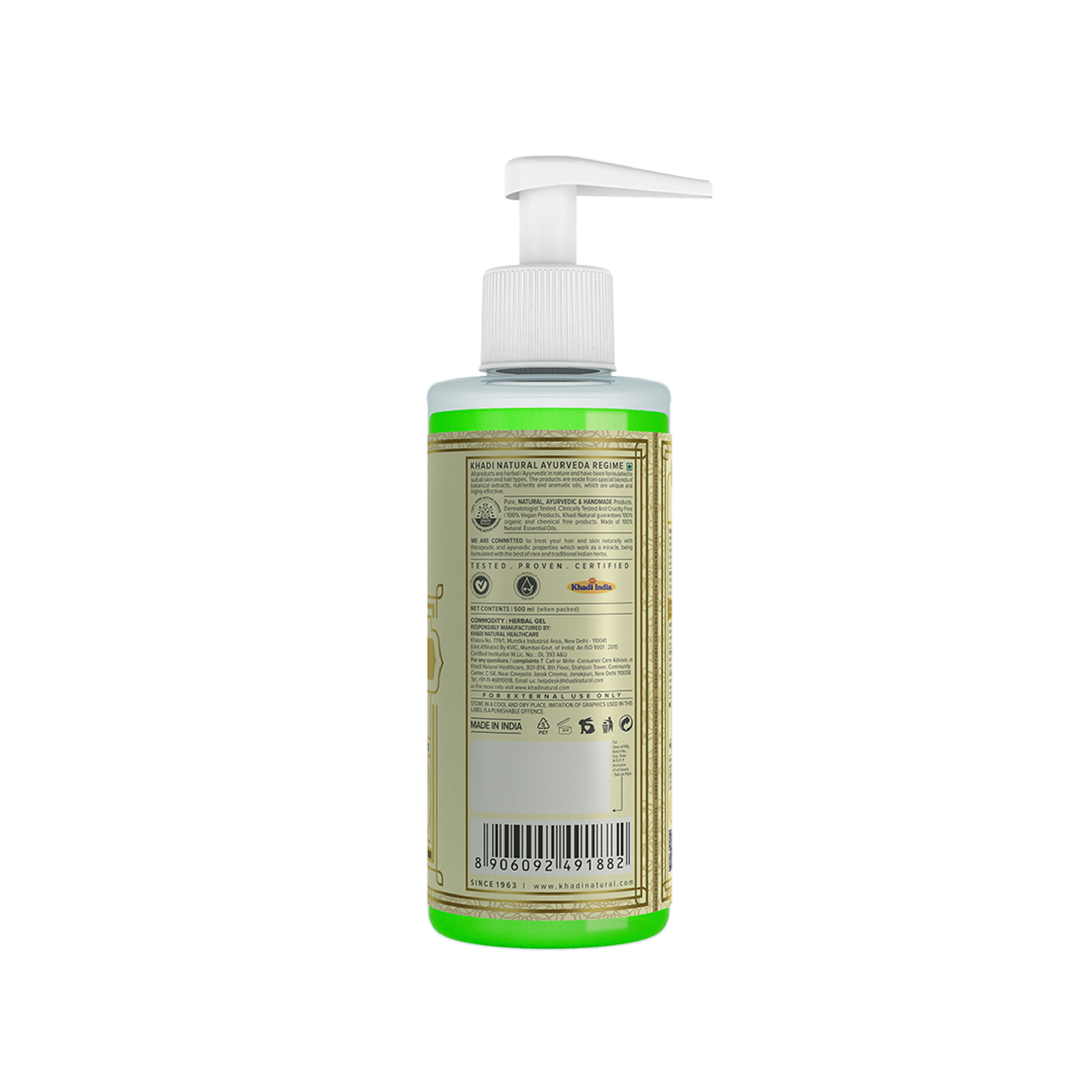 Khadi Natural Aloe Vera Gel With Liquorize & Cucumber Extracts - 500ml
