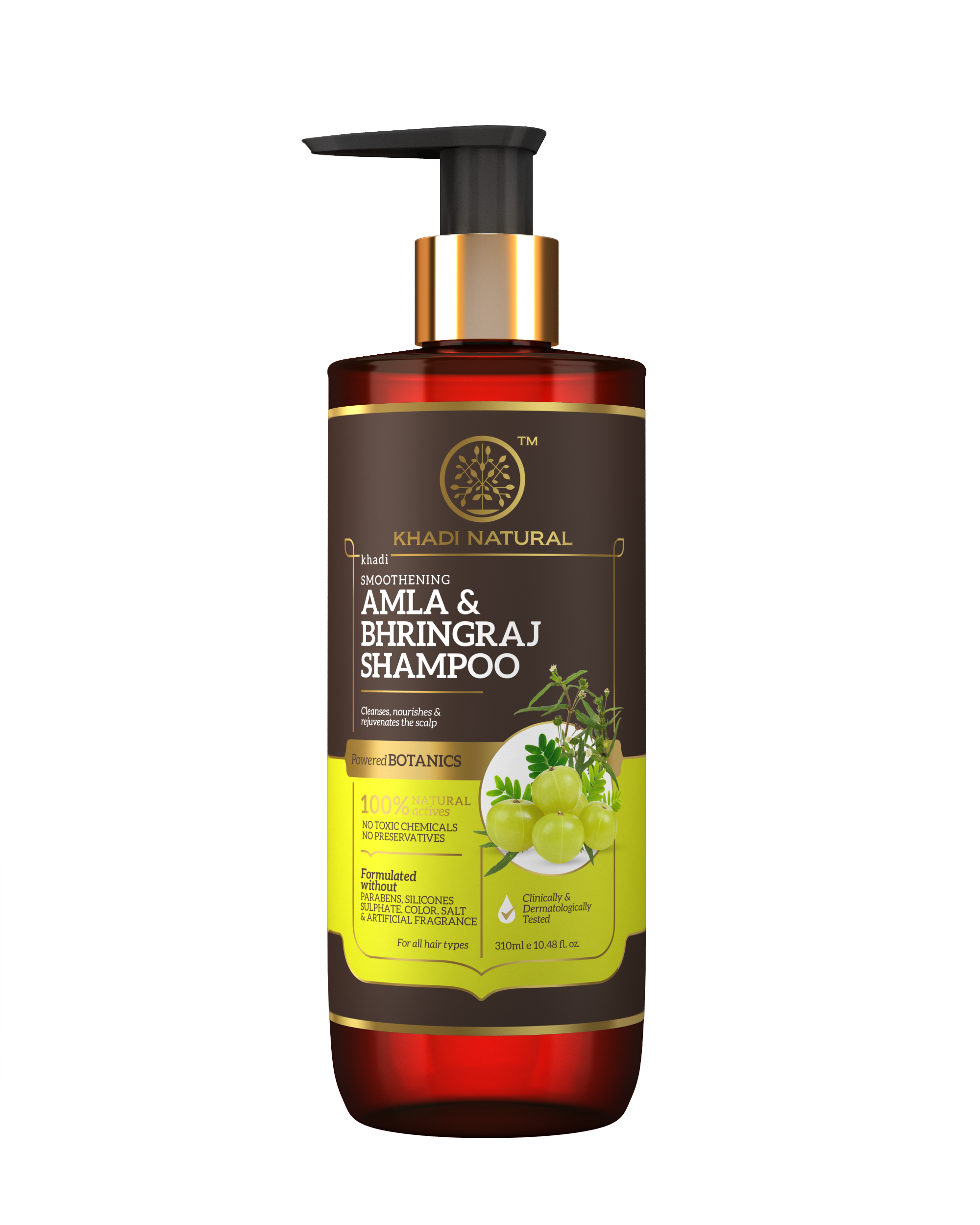 Khadi Natural Amla & Bhringraj Hair Cleanser - SLS, Parabens, Color, Salt & Artificial Fragrance Free - 310ml