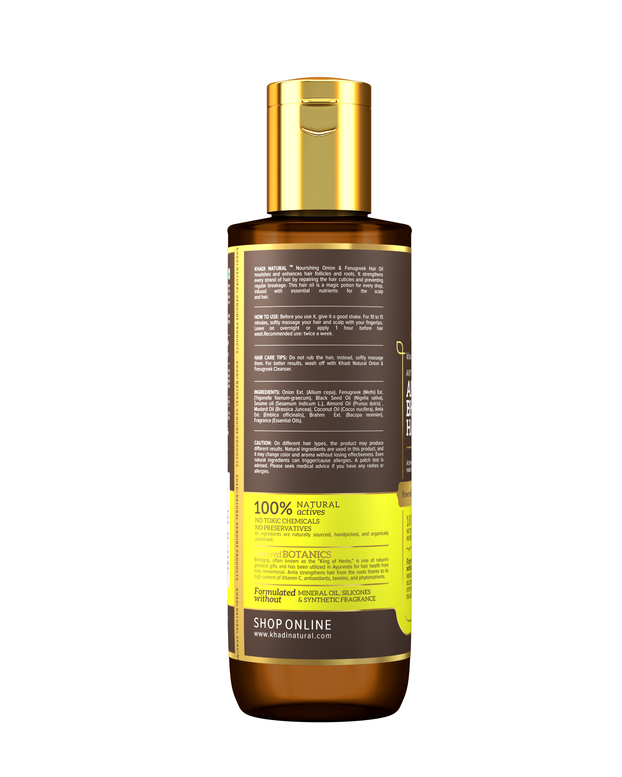 Khadi Natural Amla & Bhringraj Hair Oil - Mineral Oil, Silicones, Synthetic Fragrance Free - 200ml