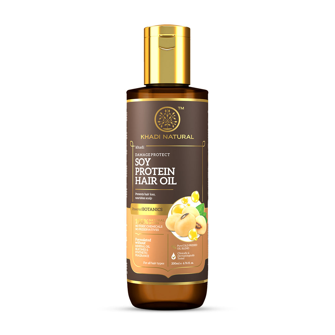 Khadi Natural Soy Protein Hair Oil - Powered Botanics - 200ml