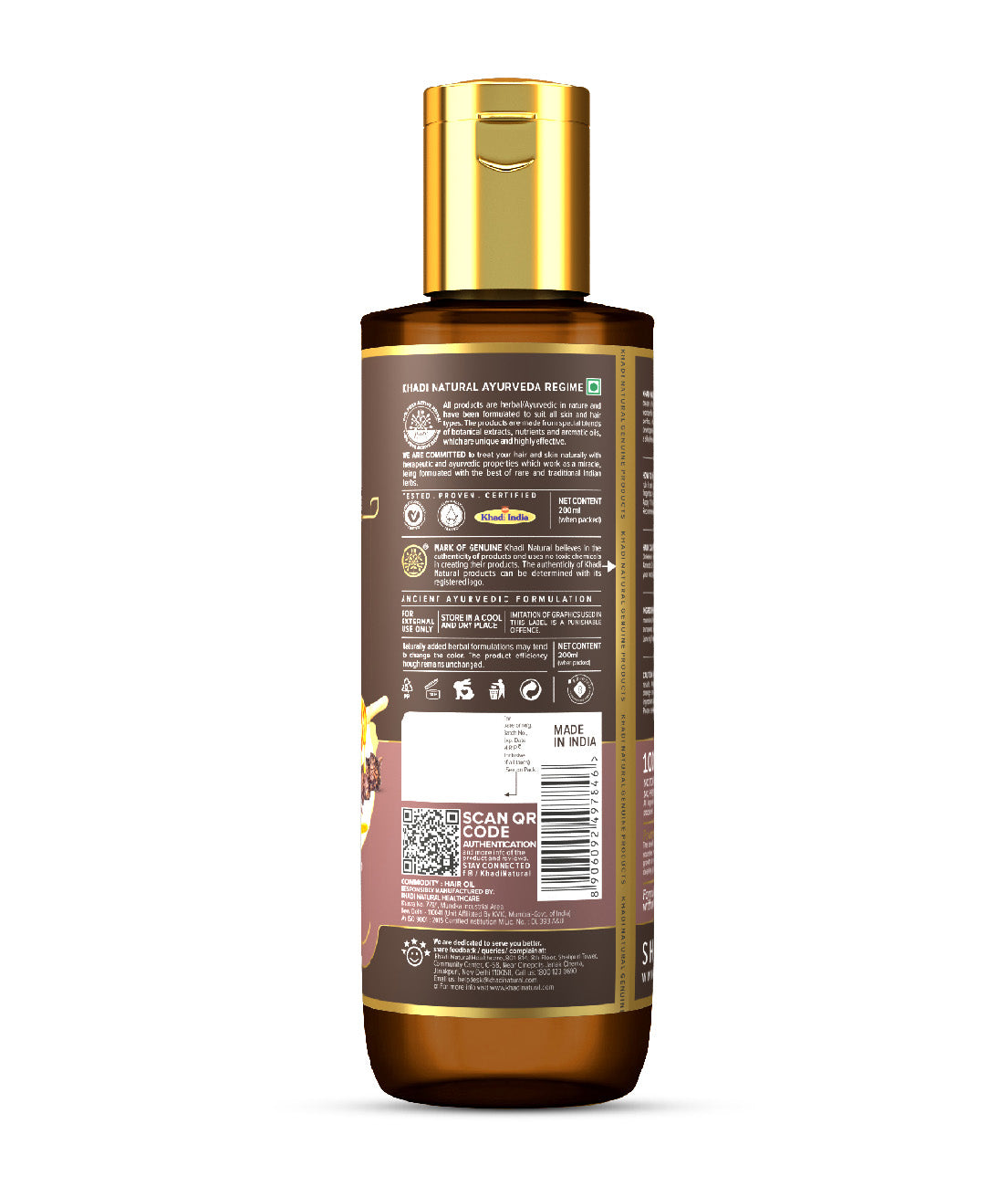 Khadi Natural Shikakai & Honey Hair Oil - Powered Botanics - 200ml