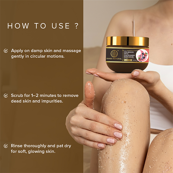 Khadi Natural Powered Botanics Mix Berries with Niacinamide Body Scrub โ 200gm