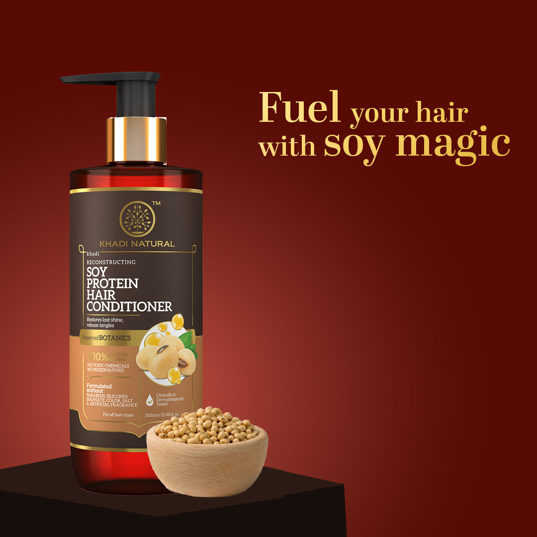 Khadi Natural Soy Protein Hair Conditioner - Powered Botanics - 310ml