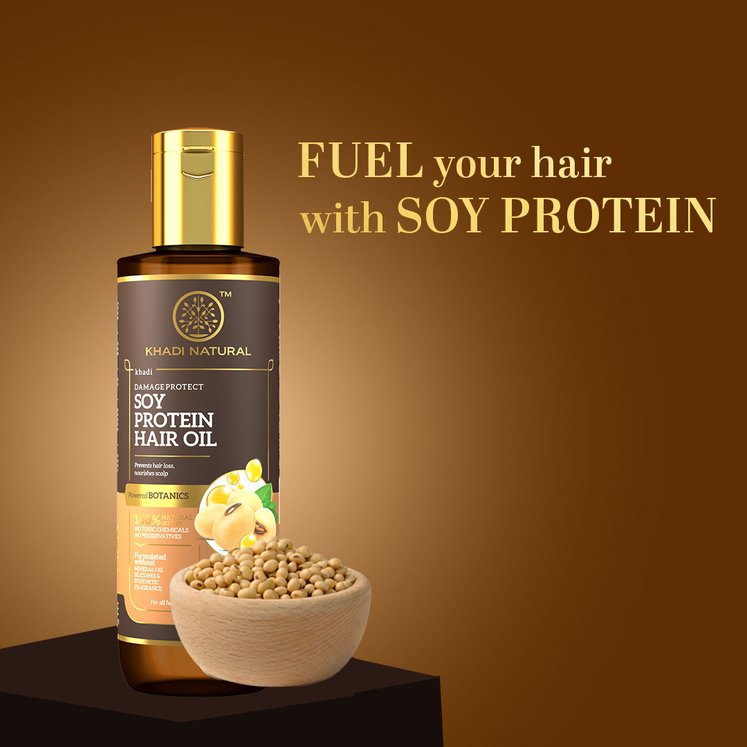 Khadi Natural Soy Protein Hair Oil - Powered Botanics - 200ml