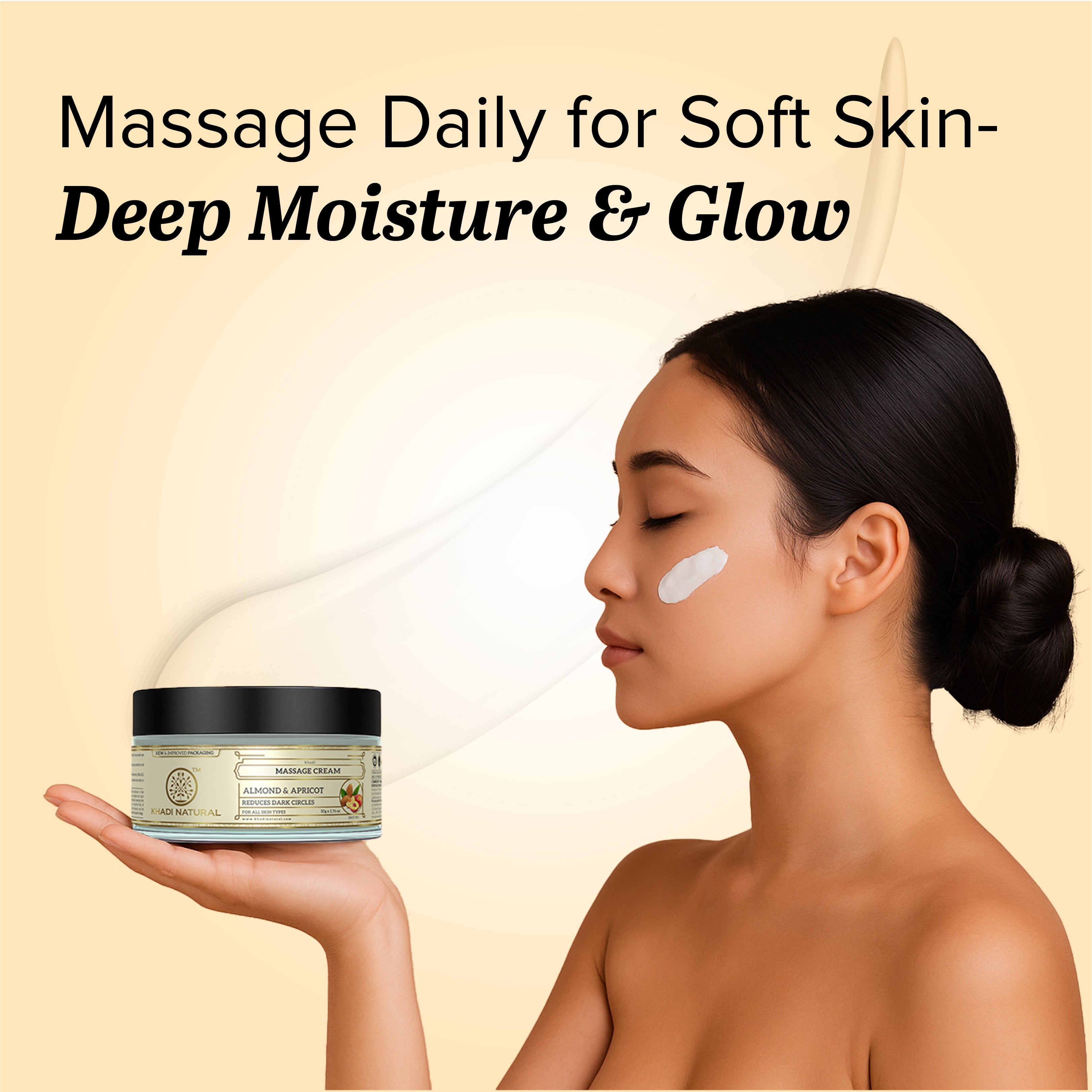 Khadi Natural Almond & Apricot Massage Cream - 50gm