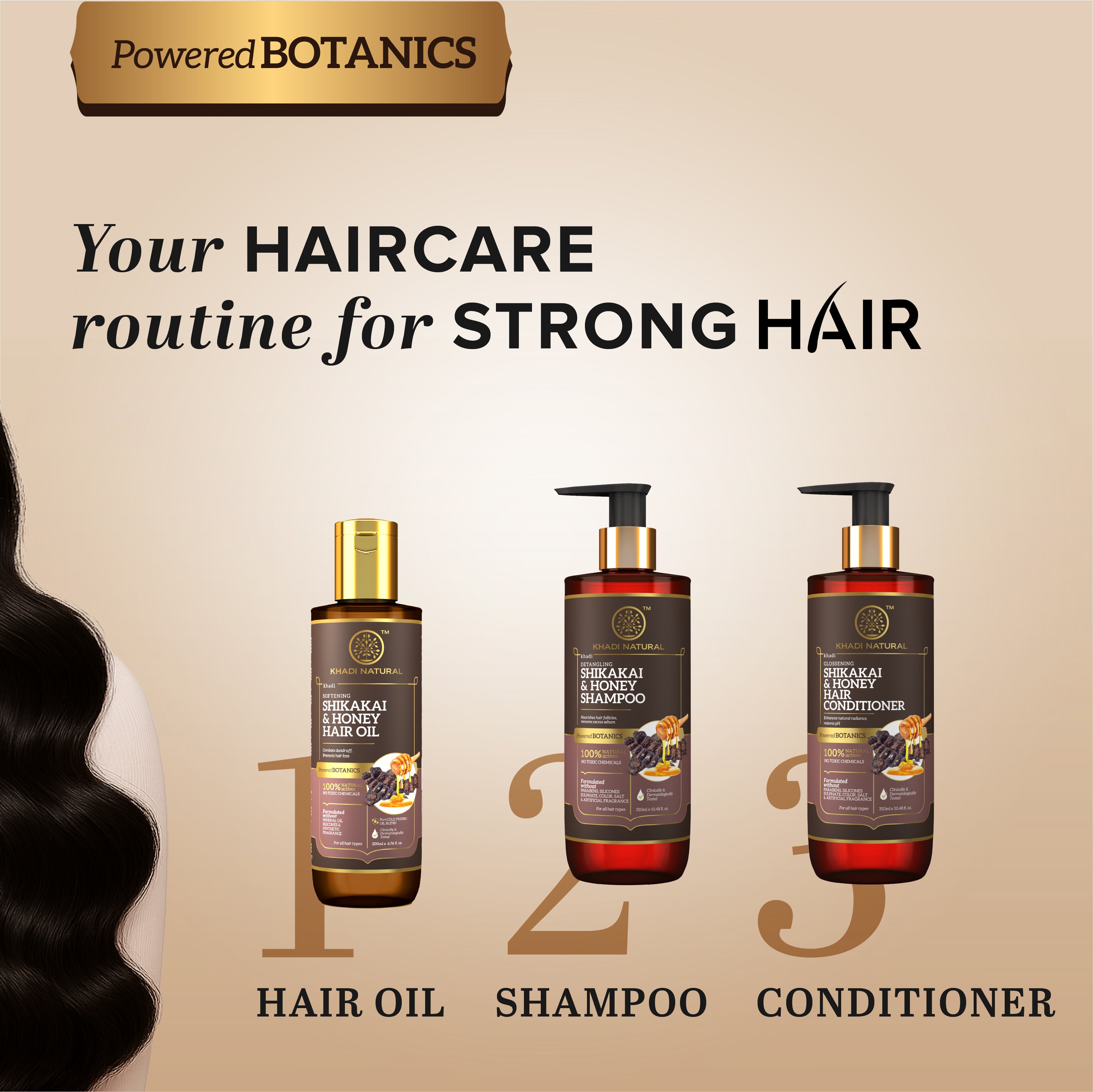 Khadi Natural Shikakai & Honey Hair Conditioner-Powered Botanics - 310ml