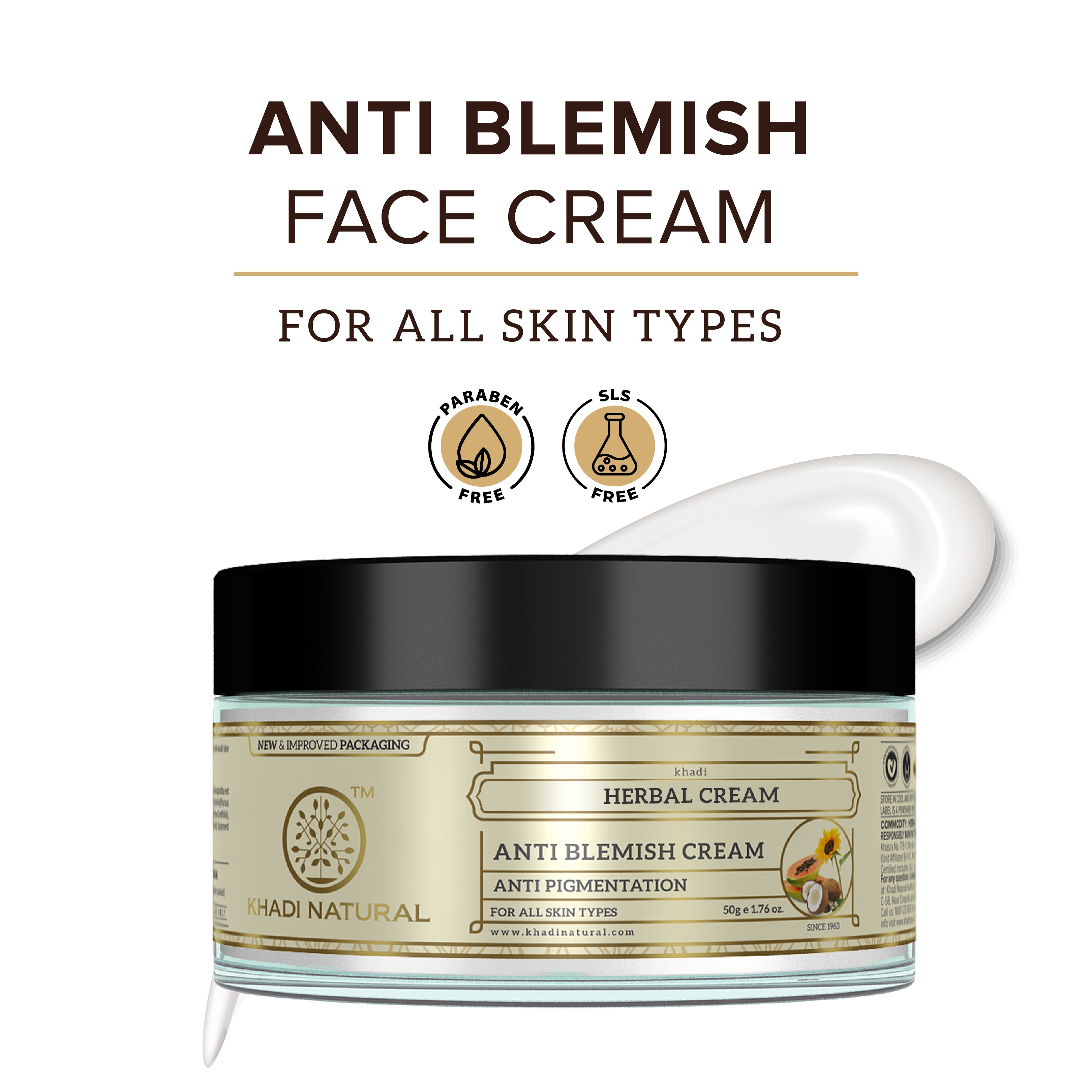 Khadi Natural Herbal Anti Blemish Cream - 50gm