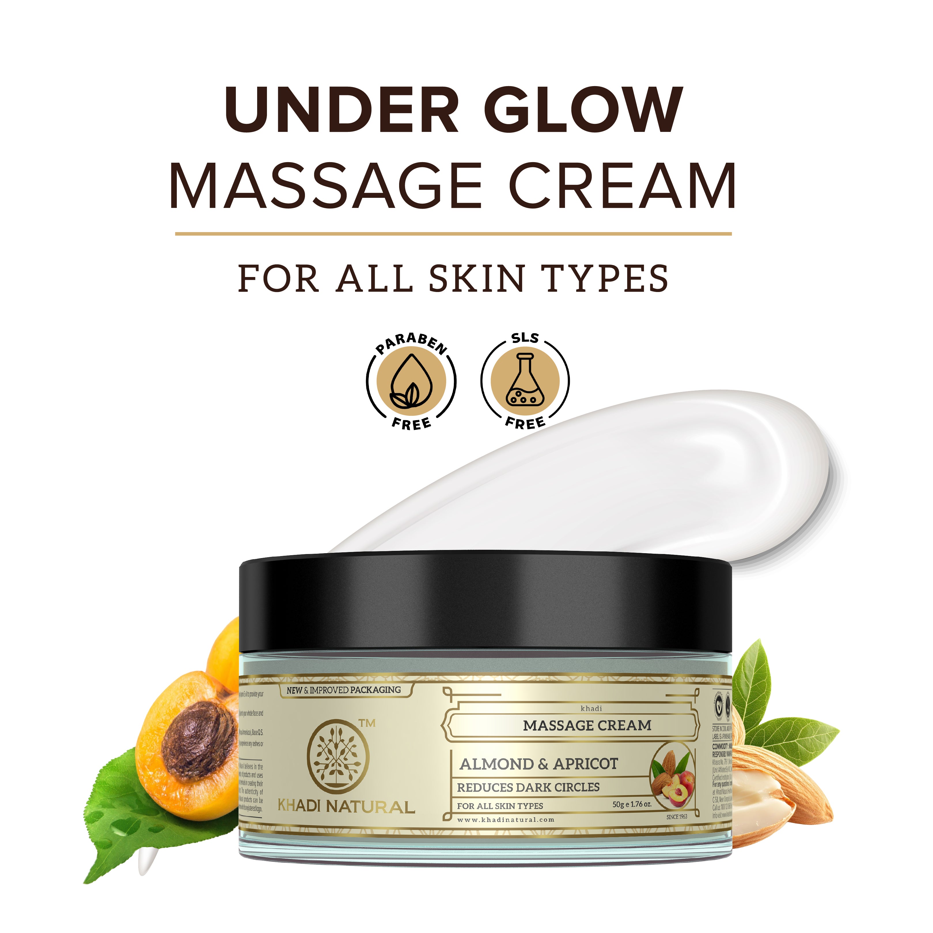 Khadi Natural Almond & Apricot Massage Cream - 50gm