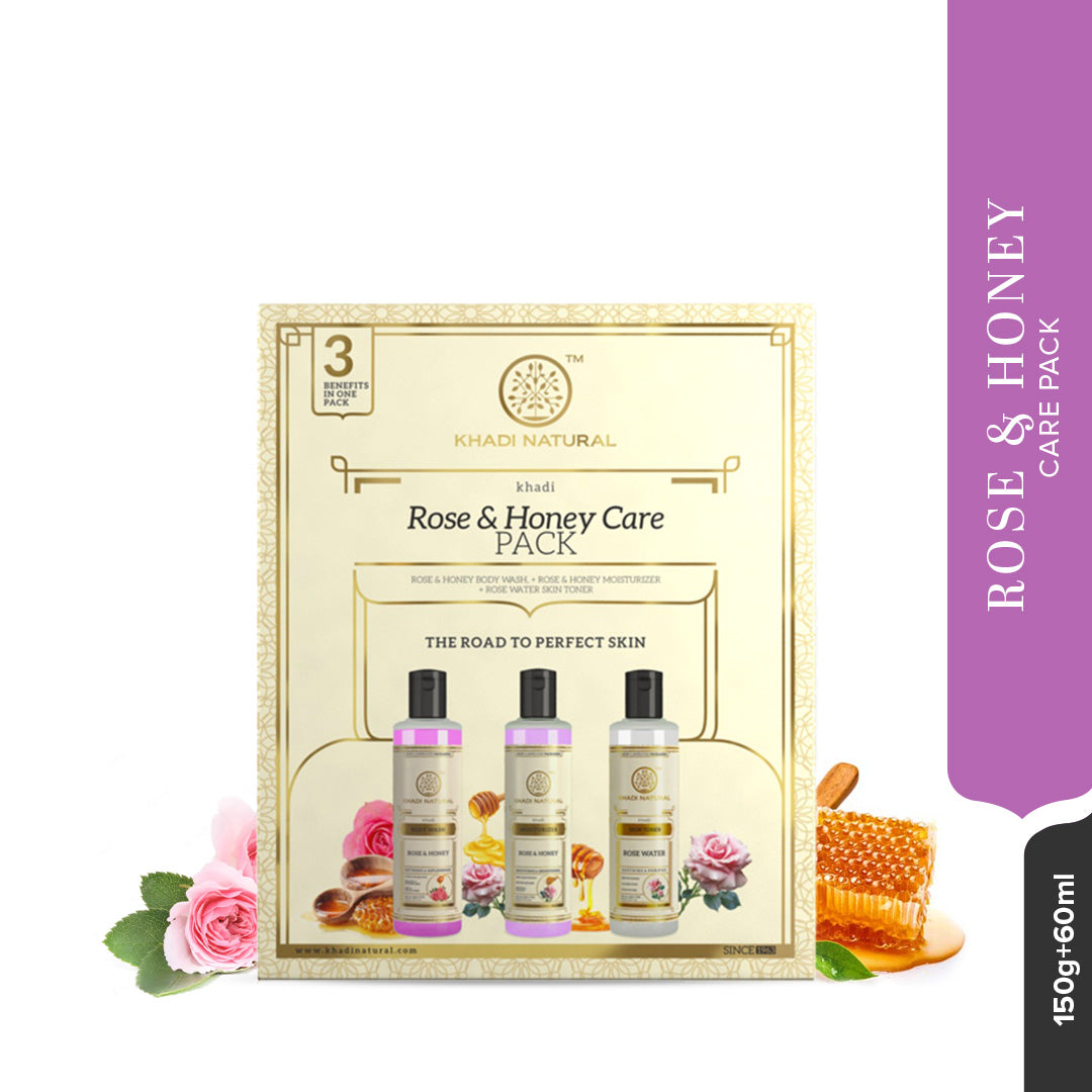 Khadi Natural Rose & Honey Care Pack-630 ml