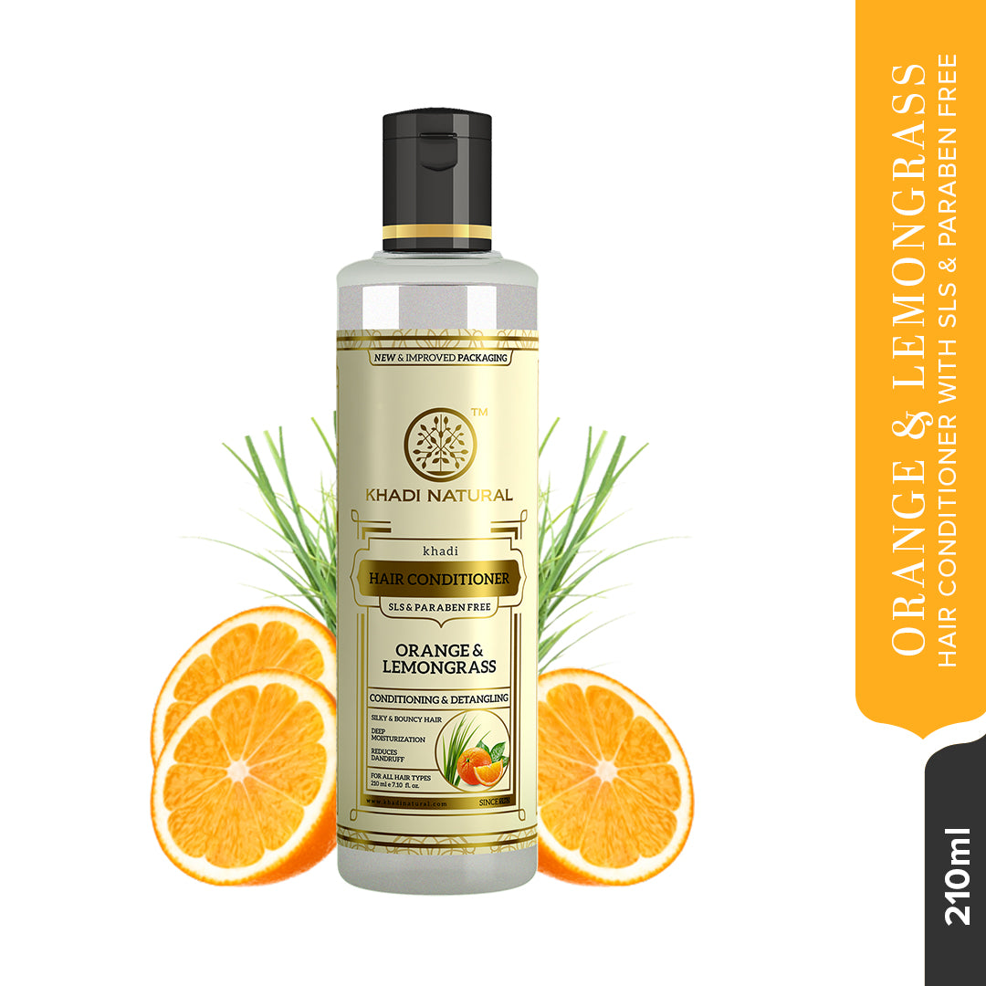 Khadi Natural Herbal Orange Lemongrass Hair Conditioner- Sls & Paraben Free-210