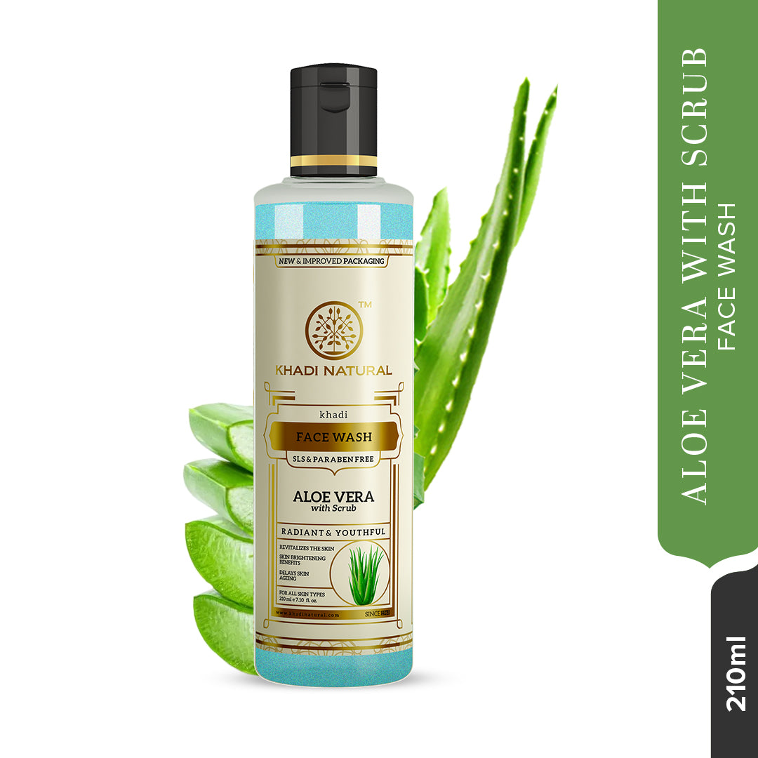 Khadi Natural Aloevera Face Wash With Scrub (Sls & Paraben Free) - 210 ml