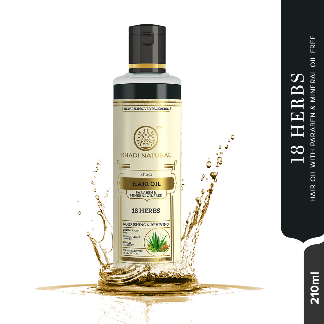 Khadi Natural 18 Herbs Hair Oil Paraben Mineral Oil Free 210 ml