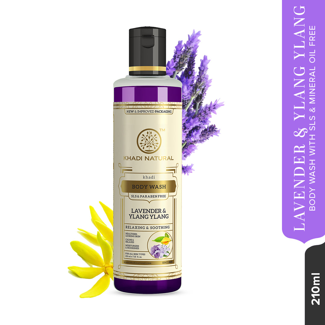Khadi Natural Lavender & Ylang Ylang Body Wash - Sls & Paraben Free-210 ml