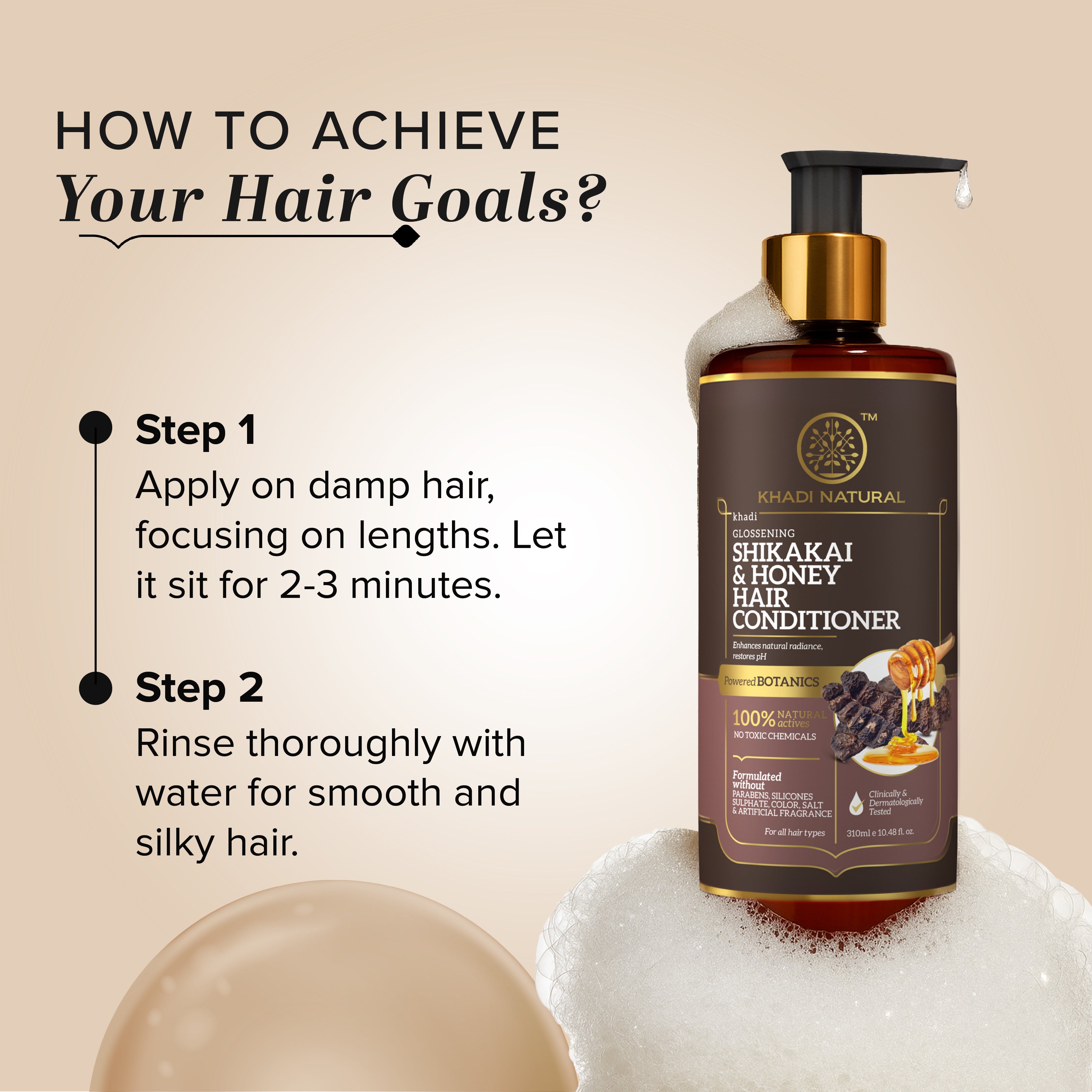 Khadi Natural Shikakai & Honey Hair Conditioner-Powered Botanics - 310ml