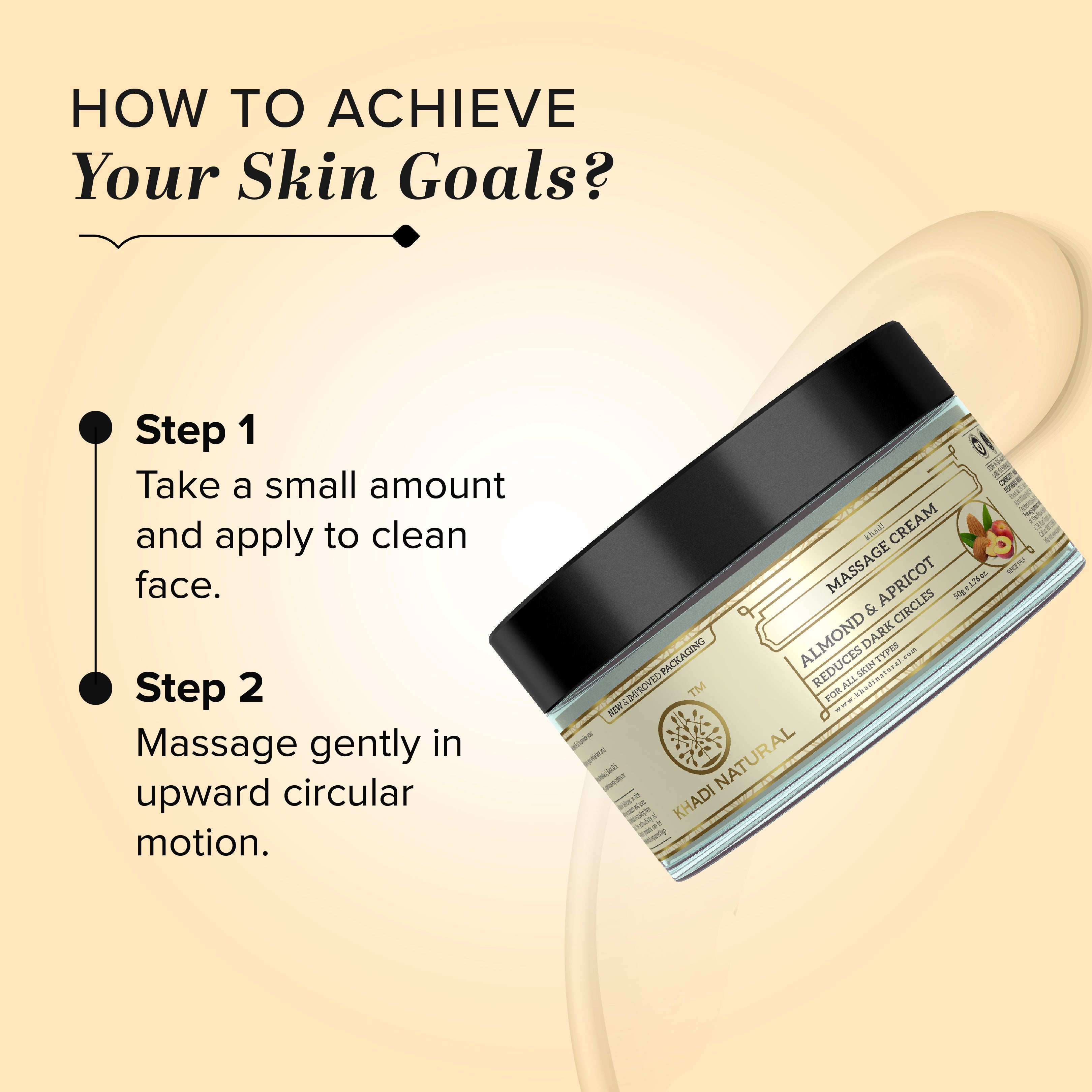 Khadi Natural Almond & Apricot Massage Cream - 50gm