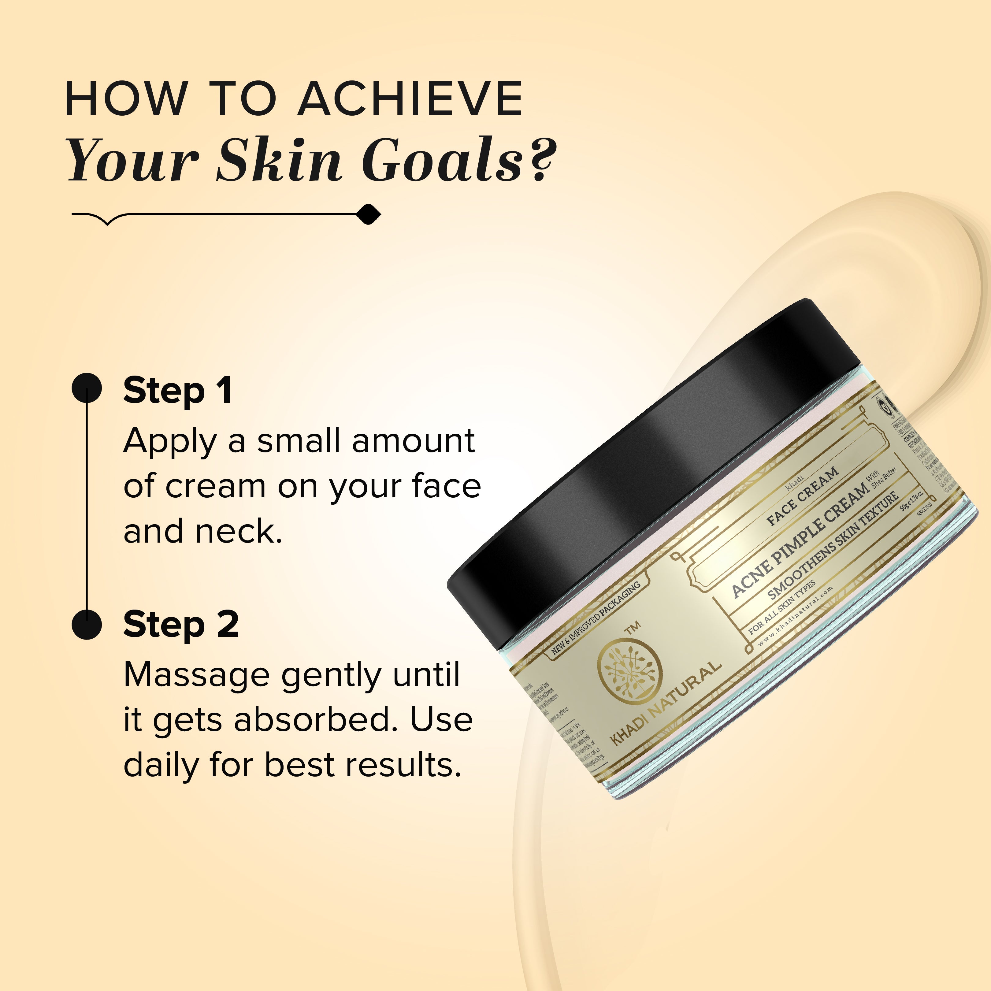 Khadi Natural Herbal Acne Pimple Cream - 50gm