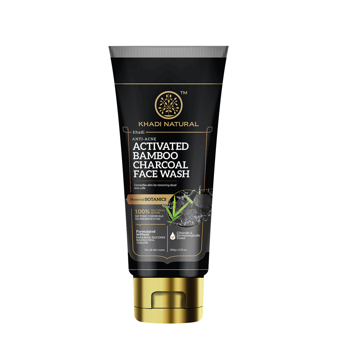 Khadi Natural Activated Bamboo Charcoal Face Wash 100GM