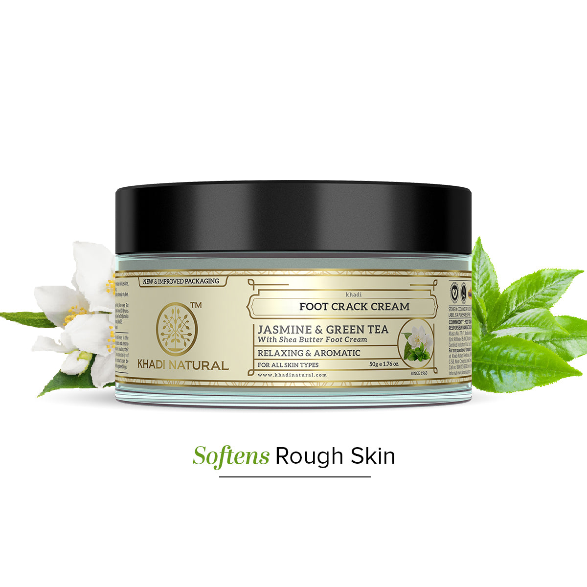Khadi Natural Jasmine & Green Tea Herbal Foot Crack Cream with Sheabutter - 100gm