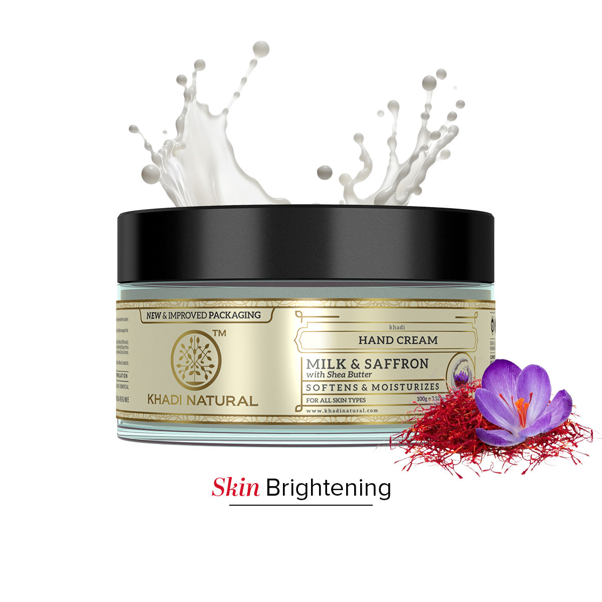 Khadi Natural Hand Cream Milk & Saffron with Sheabutter - 100gm