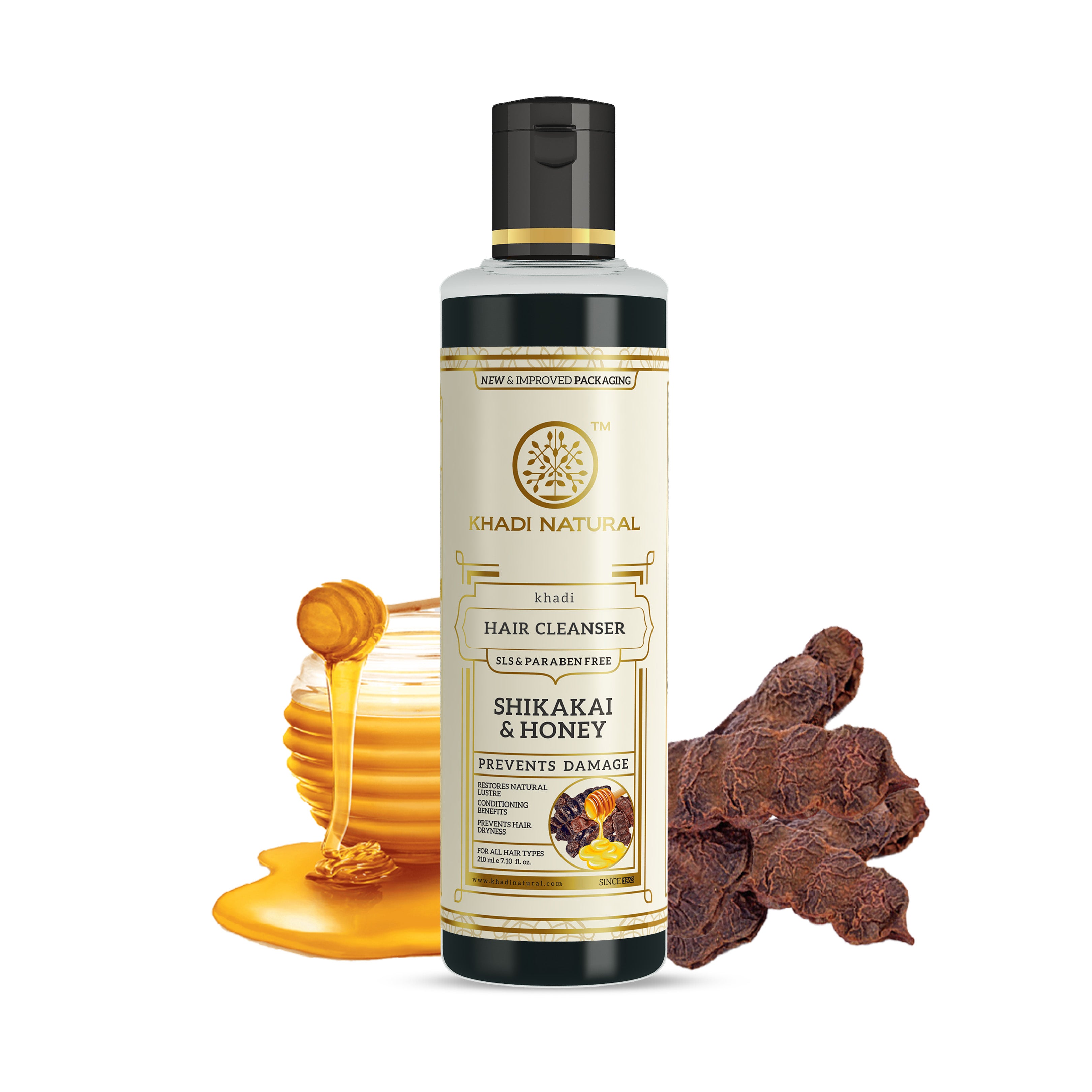 Khadi Natural Shikakai & Honey Cleanser Combo SLS & Paraben Free Pack of 2 - 210ml Each Sale