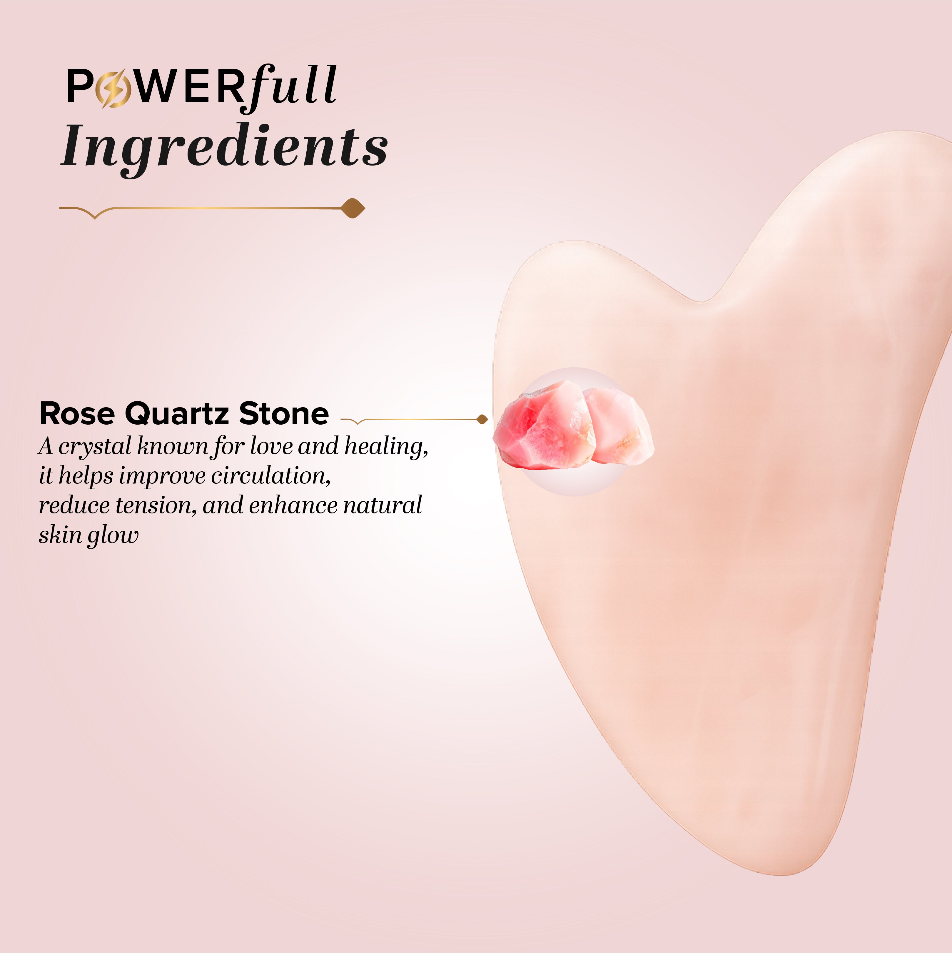 Khadi Natural Rose Quartz Gua Sha