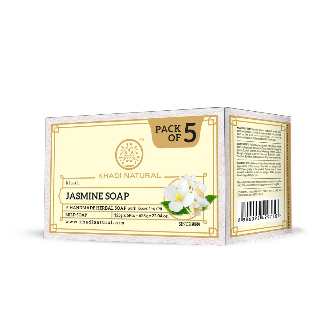 Khadi Natural Herbal Jasmine Soap Combo Pack Of 5 – 125gm Each