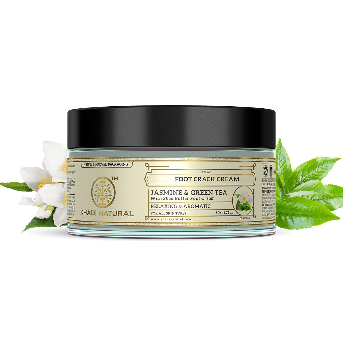 Khadi Natural Jasmine & Green Tea Foot Crack Cream - With Sheabutter - 50gm