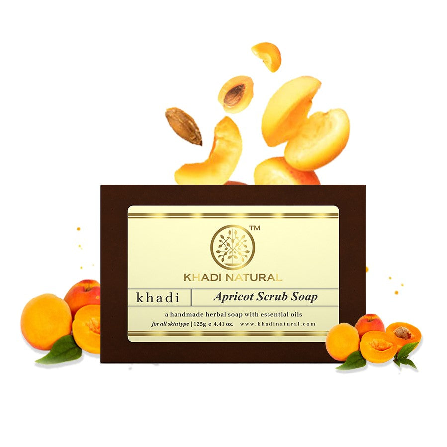 Khadi Natural Apricot Scrub Soap - 125gm
