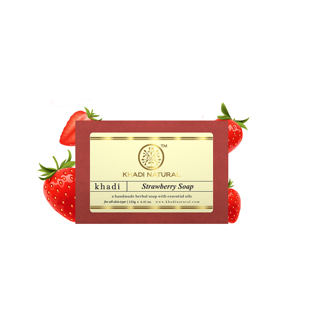 Khadi Natural Strawberry Soap - 125gm