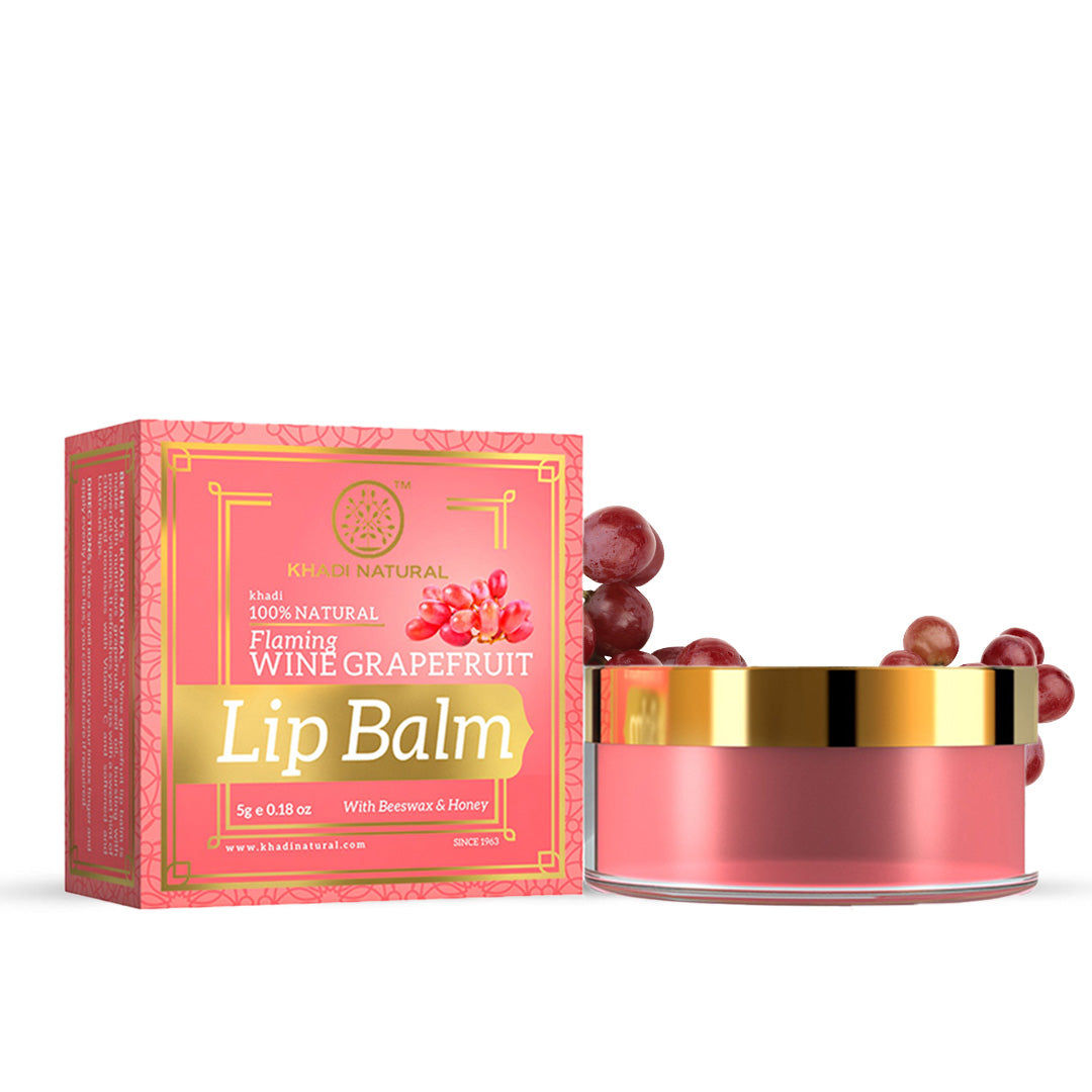 Khadi Natural Wine Grapefruit Lip Balm - With Beeswax & Honey - 5gm