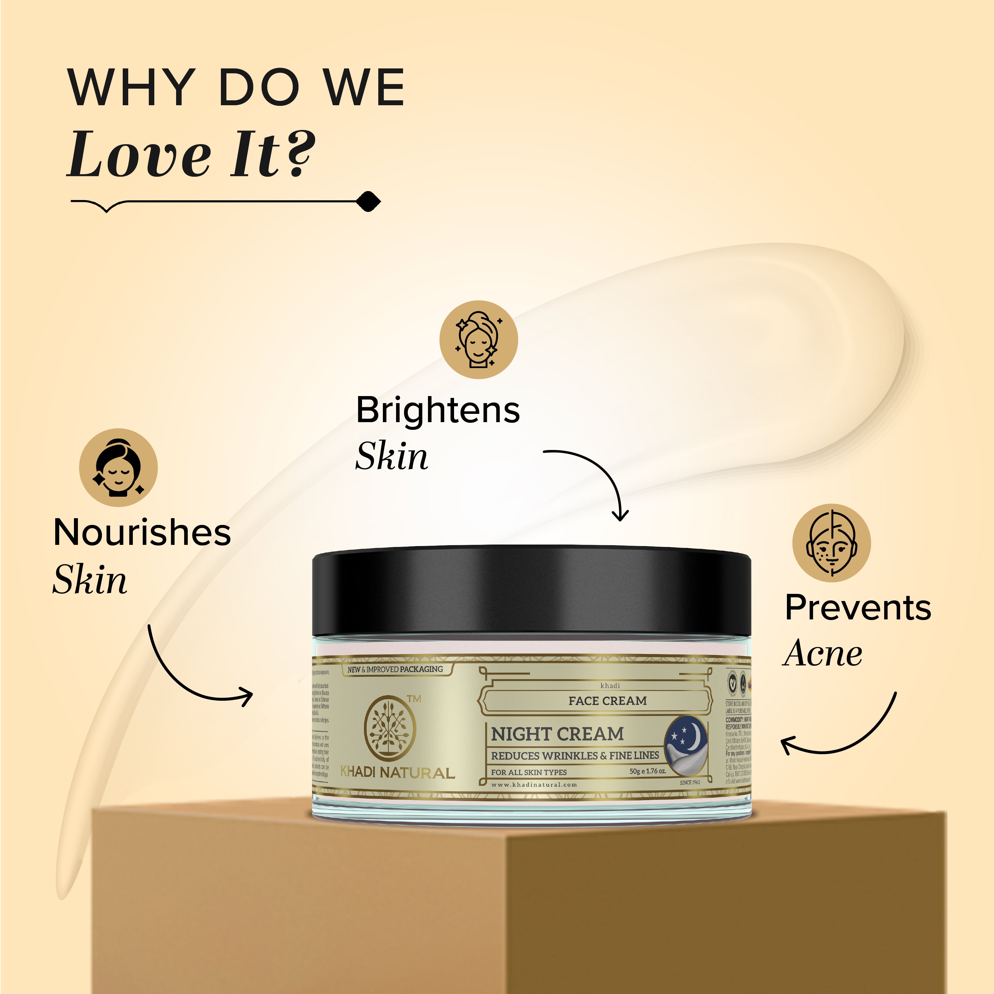 Khadi Natural Herbal Night Cream - 50gm