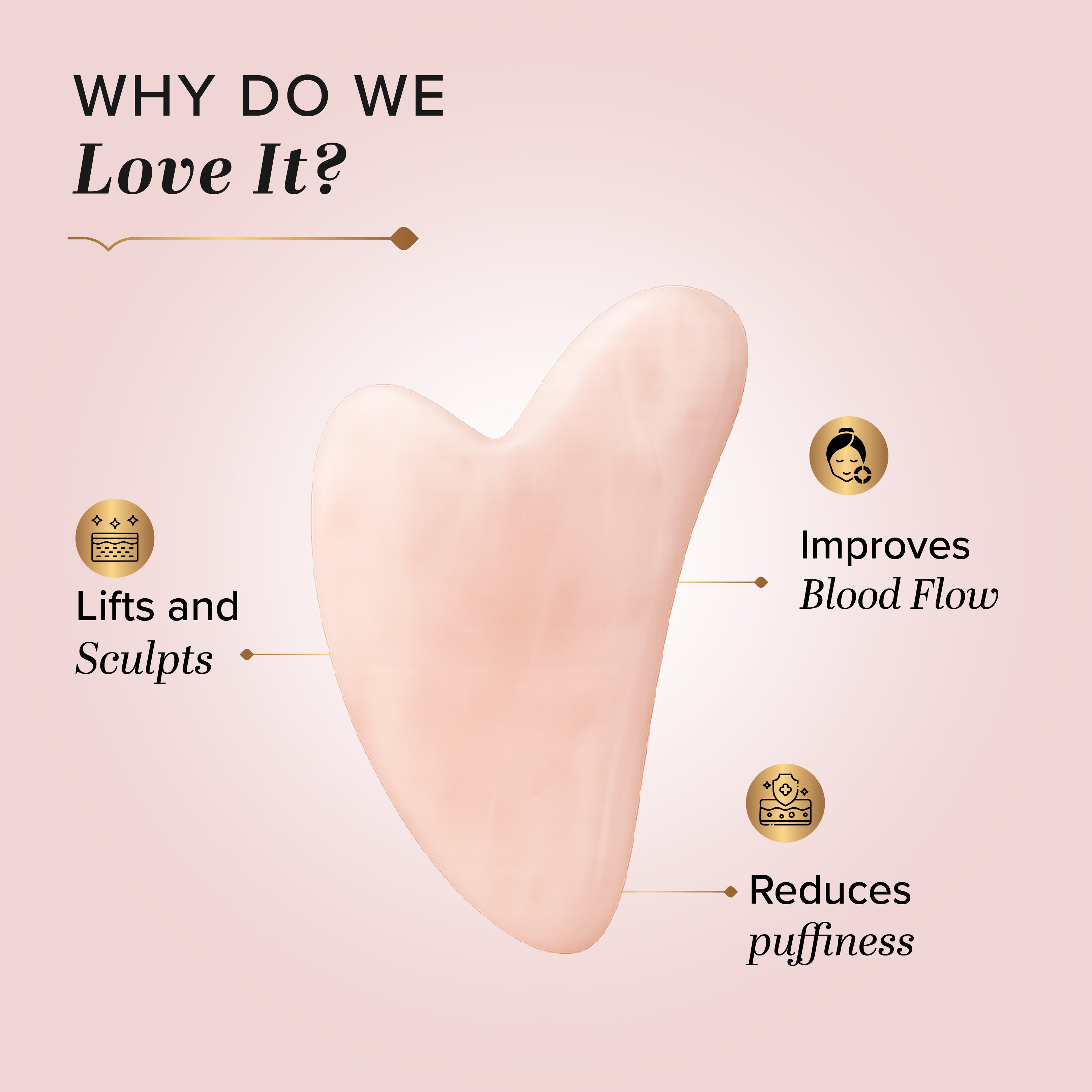 Khadi Natural Rose Quartz Gua Sha
