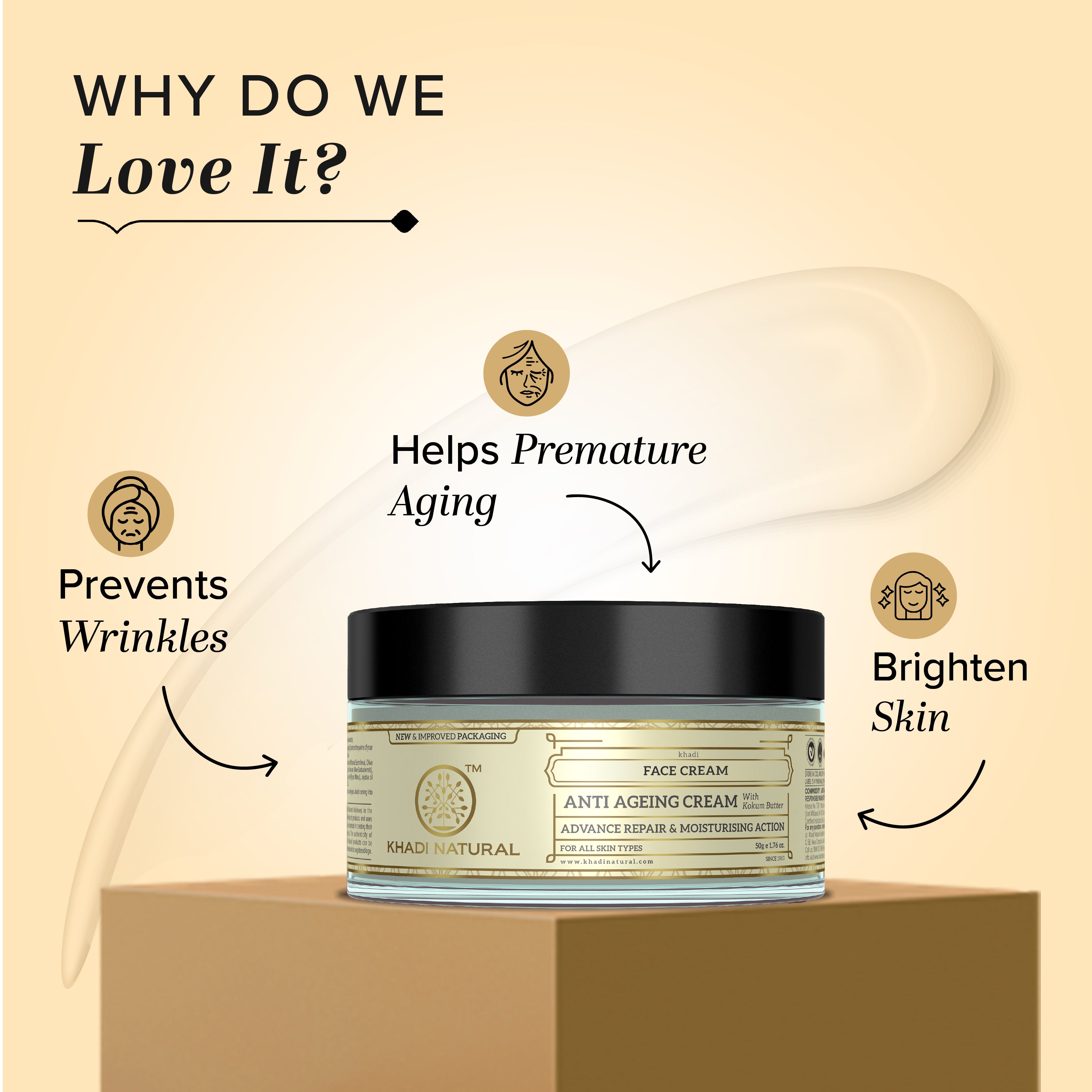 Khadi Natural Herbal Anti Ageing Cream - 50gm