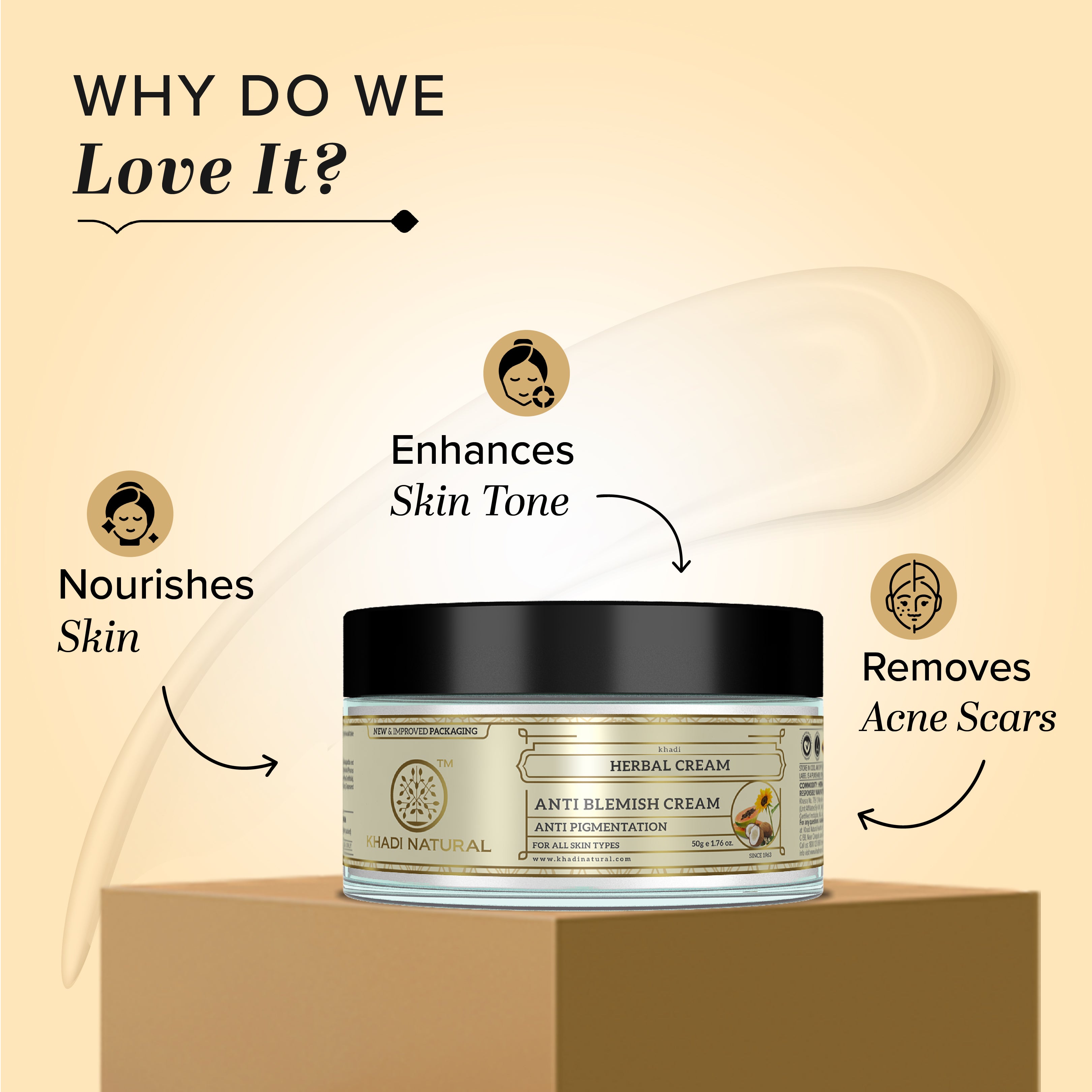 Khadi Natural Herbal Anti Blemish Cream - 50gm