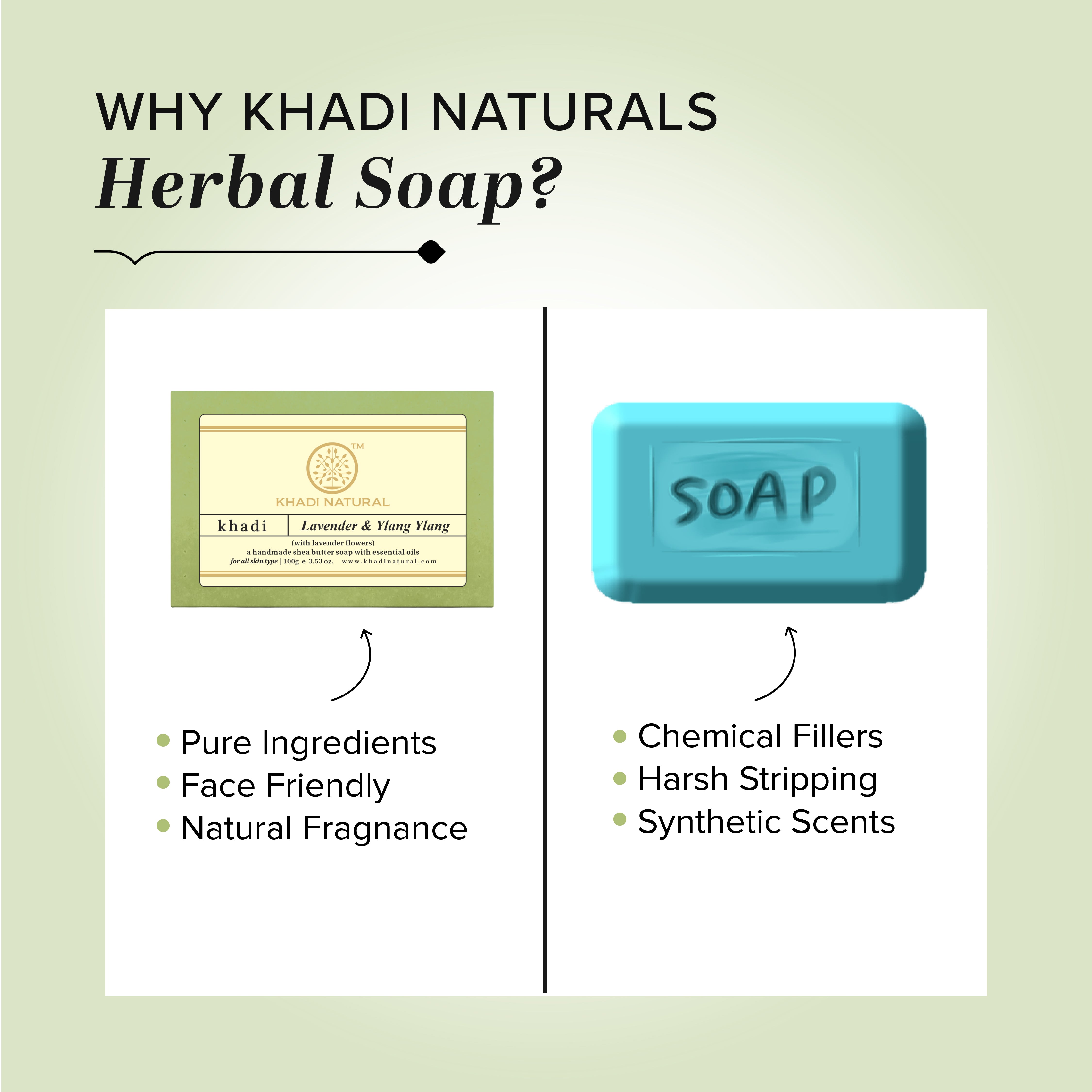 Khadi Natural Lavender & Ylang Ylang with Lavender Flowers - 100gm